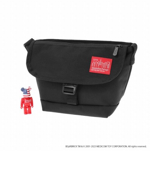 Nylon Messenger Bag Flap Zipper Pocket w/ BE@RBRICK 2023