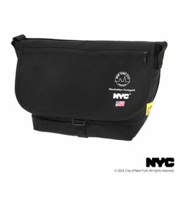 Nylon Messenger Bag JR Flap Zipper Pocket Vinyl Lining NEW YORK CITY
