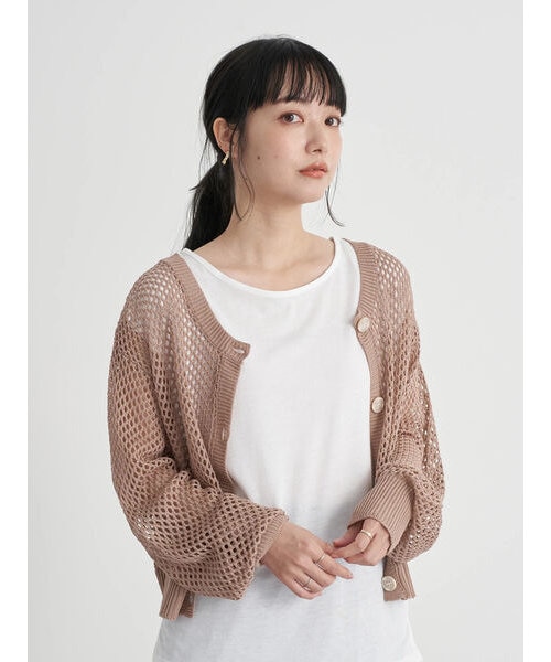 set2点ショートメッシュカーディガン タンクトップ