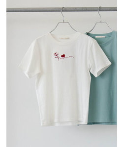 ・Petit Fleur ハナ&ハート刺繍Tシャツ