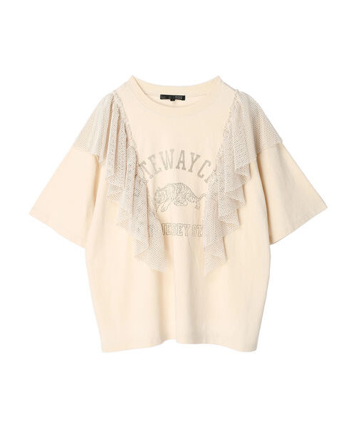 ・SUGAR SPOON カレッジptラッフルTシャツ