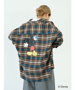チェック綿ビエラBIGシャツ/Mickey