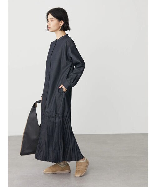 デニムライクプリーツワンピース American Holic アメリカンホリック の通販 Mall