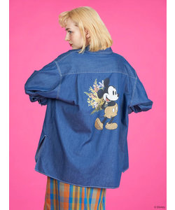 Flowerデニムシャツ/Mickey