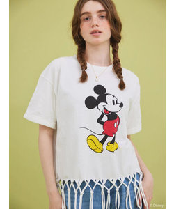 裾フリンジ半袖カットプルオーバー/Mickey