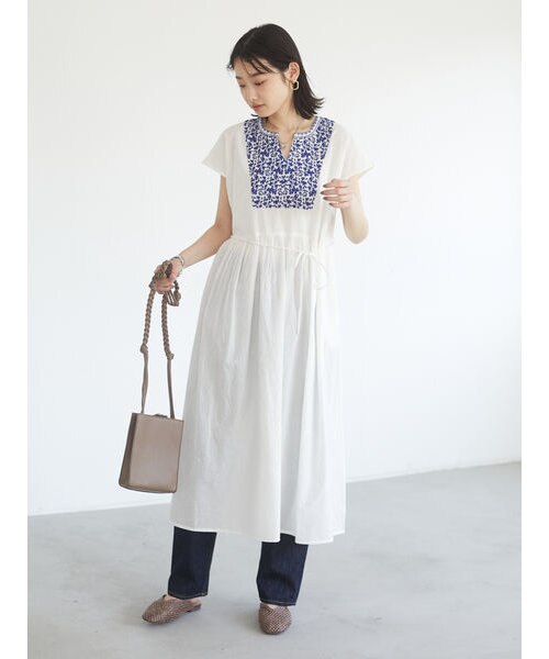 フレンチスリーブ刺繍ワンピース Craft Standard Boutique クラフトスタンダードブティック の通販 Mall