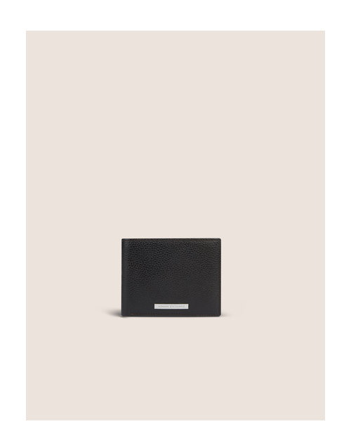 【A|Xアルマーニ エクスチェンジ】ロゴプレート　二つ折りレザー財布
