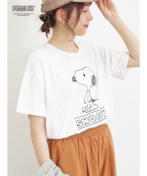 【PEANUTS×Samansa Mos2】刺繍Tシャツ