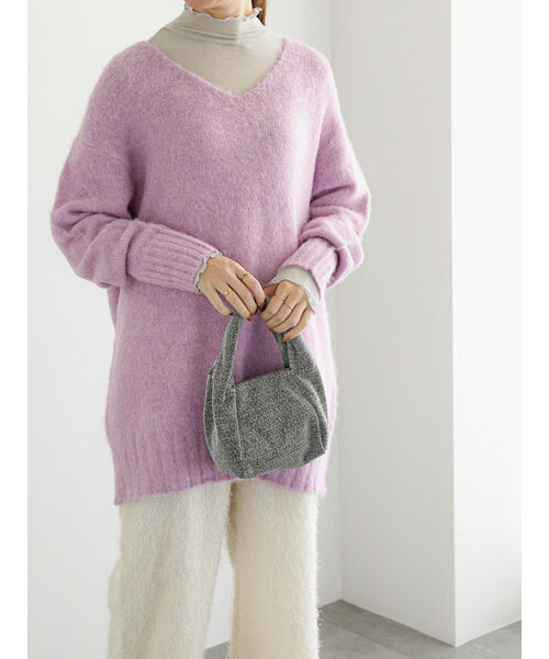 STONE  パープルニット STONE ISLAND ストーンアイランド 6915538C4 V-Neck Sweater Vネック