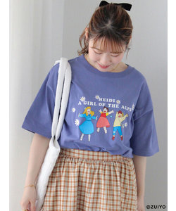 【アルプスの少女ハイジ】花刺繍Tシャツ