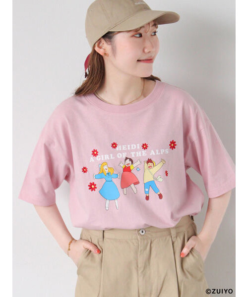 【アルプスの少女ハイジ】花刺繍Tシャツ