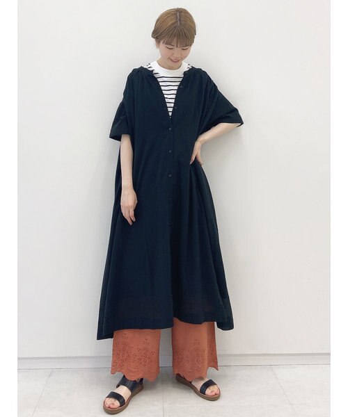 前開きボリュームギャザーワンピース Samansa Mos2 Blue サマンサモスモス ブルー の通販 Mall