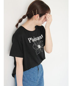 【接触冷感】フラワーモチーフプリントTシャツ