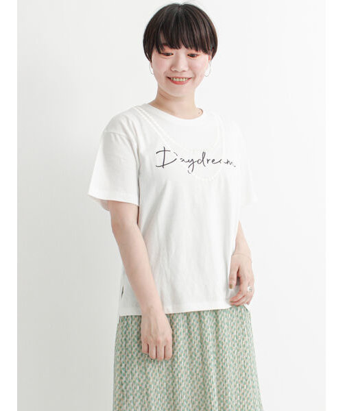 パールネックレス刺繍Tシャツ | Lugnoncure（ルノンキュール）の通販 