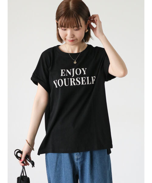 ねじり袖ロゴTシャツ