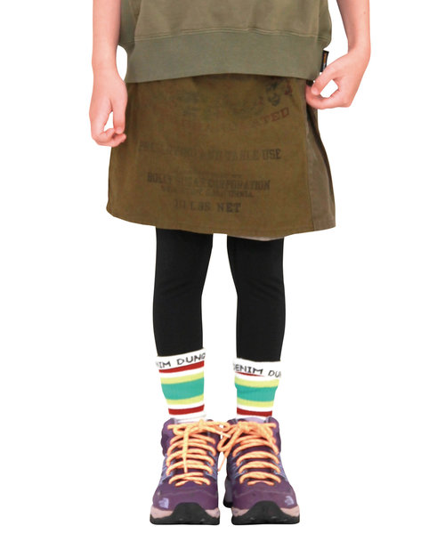 【新品特価】デニムダンガリー　キャンバス　リメイク　キュロットパンツ　スカート スカート