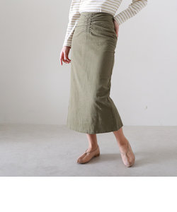 綿麻フロントギャザースカート