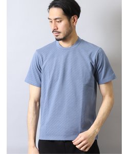 タカキュー ソロテックス/SOLOTEX ヘリンボンジャガード クルーネック半袖Tシャツ