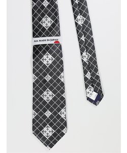 アレキサンダージュリアン 日本製西陣織 シルクチェック柄 ネクタイ 8.5cm幅