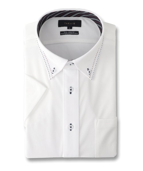 タカキュー クールアプリ/COOL APPLI ボタンダウン ビジネスドレス半袖ニットシャツ
