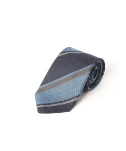 アレキサンダージュリアン 日本製 シルク起毛 ストライプ柄 ネクタイ 8.0cm幅