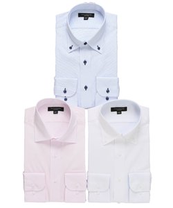 タカキュー 【WEB限定】 形態安定 吸水速乾  ビジネスドレス長袖シャツ3枚セット