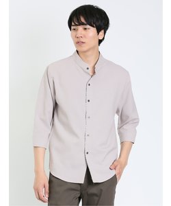 ポリトロ 変形スタンドカラー 7分袖シャツ