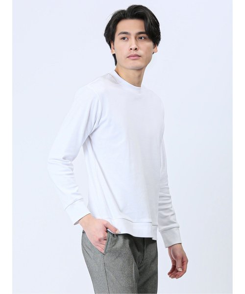 【DRESS T-SHIRT】綿ストレッチ クルーネック長袖Tシャツ