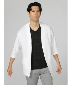 セマンティックデザイン エンボスチェック 7分袖デザインジャケット