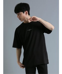 バックグラフィック クルーネック半袖ルーズTシャツ