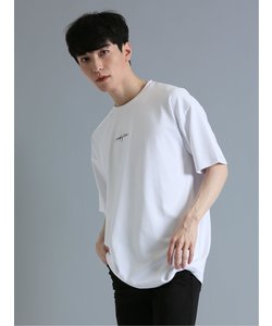 バックグラフィック クルーネック半袖ルーズTシャツ