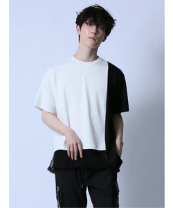 メッシュ切替 アシメ半袖Tシャツ