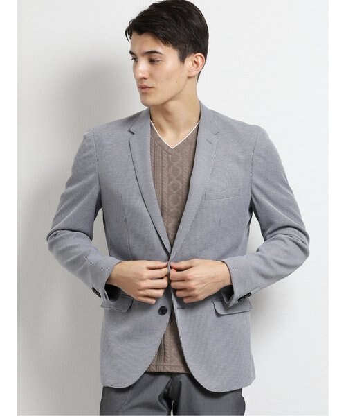 ストレッチサーフニット スリムフィット2釦ジャケット 青 M F Editorial エムエフエディトリアル の通販 Mall