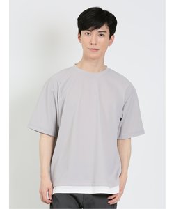 kaule 裾フェイクレイヤード クルーネック半袖Ｔシャツ