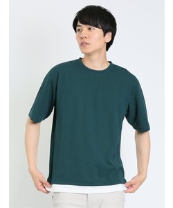 kaule 裾フェイクレイヤード クルーネック半袖Ｔシャツ