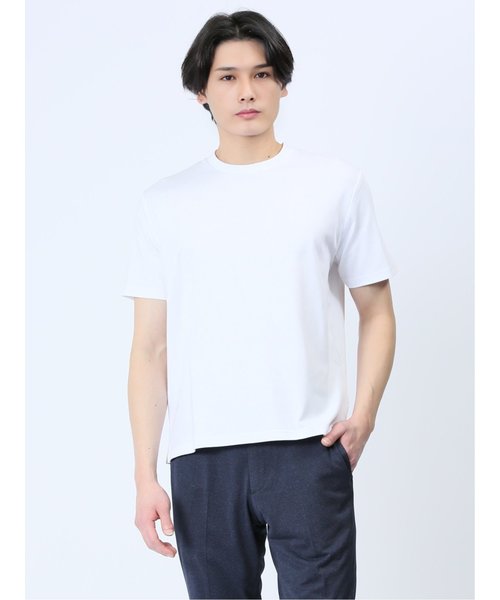 【DRESS T-SHIRT】綿ストレッチ クルーネック半袖Tシャツ