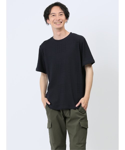 リンクスチェック クルーネック半袖Tシャツ