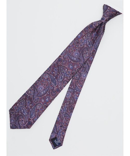 ポールスミス ネクタイ 紫 ドット 花柄フラワー シルクジャガード Paul