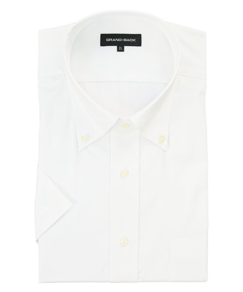 【大きいサイズ】グランバック/GRAND-BACK 綿100% ボタンダウン半袖シャツ 