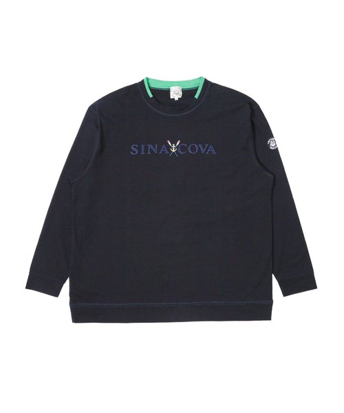 【大きいサイズ】シナコバ/SINA COVA ストレッチ衿高 長袖Tシャツ