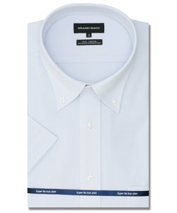 【大きいサイズ】グランバック/GRAND-BACK ノーアイロンストレッチ ボタンダウン半袖ニットシャツ