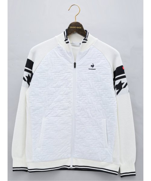 【大きいサイズ】ルコックスポルティフ ゴルフ/le coq sportif GOLF 防風 ニット切替フルジップセーター