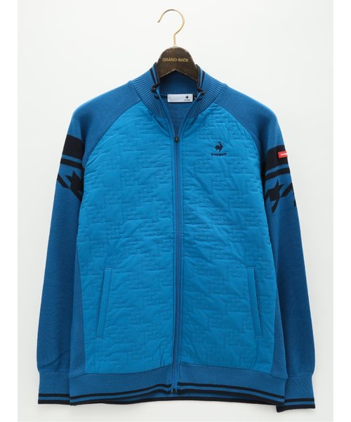 【大きいサイズ】ルコックスポルティフ ゴルフ/le coq sportif GOLF 防風 ニット切替フルジップセーター