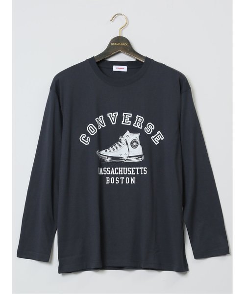 【大きいサイズ】コンバース/CONVERSE シューズプリント クルーネック長袖Ｔシャツ