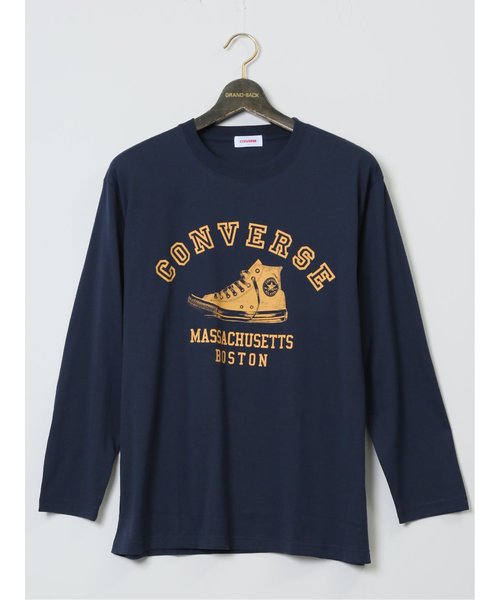 【大きいサイズ】コンバース/CONVERSE シューズプリント クルーネック長袖Ｔシャツ