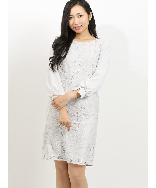 21 1 在庫なし非表示 袖レース長袖ワンピース On The Day オンザデイ の通販 Mall
