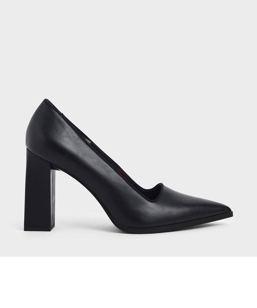 チャンキーヒール ポインテッドパンプス / Chunky Heel Pointed Pumps