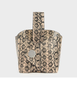 メタルアクセント スネークプリントバケツバッグ / Metal Accent Snake Print Bucket Bag