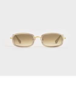 レクタングルフレーム アセテートサングラス / Rectangle Frame Acetate Sunglasses