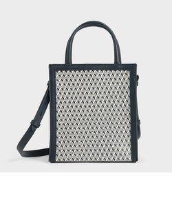 ウーベンダブルハンドル トートバッグ / Woven Double Handle Tote Bag （Black）